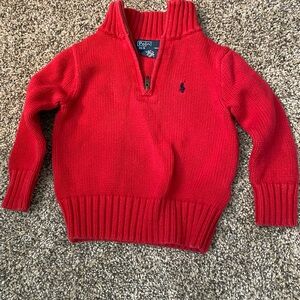Polo Ralph Lauren Toddler Red Half-Zip Sweater - size 2T